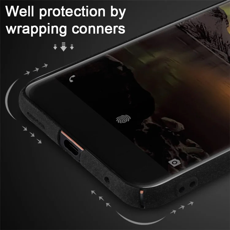 IMAK Cowboy Shell Matte Hard PC Back Cover with Ring Stand + Screen Film for Nokia 6.1 (5.5-inch) - Black