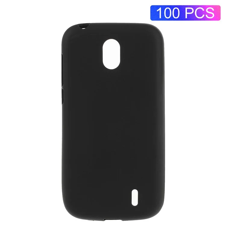 100PCS/Pack Double Sided Matte Anti-fingerprint TPU Case for Nokia 1 - Black