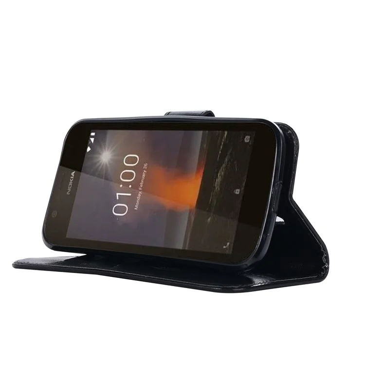 Imprint Owl Dream Catcher Wallet Stand Leather Case for Nokia 1 - Black