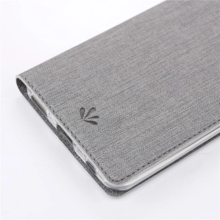 VILI DMX Cross Texture Auto-absorbed Card Slot Leather Stand Cover for Nokia 6.1 (5.5-inch) - Grey