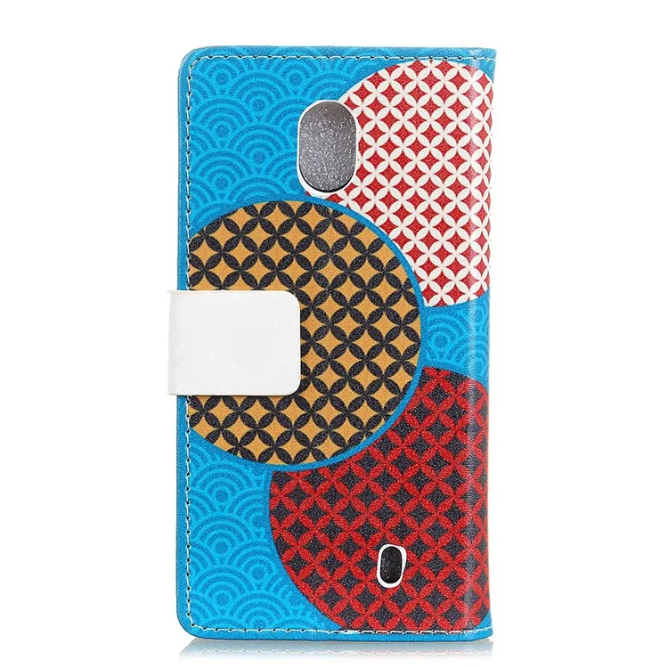 For Nokia 1 Pattern Printing Wallet Leather Stand Case - Seamless Circles