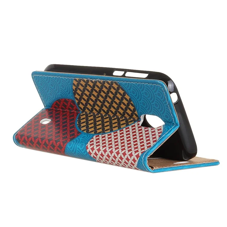 For Nokia 1 Pattern Printing Wallet Leather Stand Case - Seamless Circles