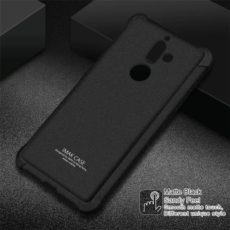 IMAK for Nokia 7 plus Skin Feel Anti-drop TPU Cover + Explosion-proof Screen Film - Matte Black