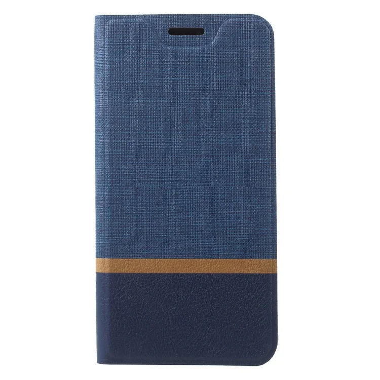 Cross Texture PU Leather Mobile Phone Case with Stand for Nokia 8 Sirocco - Blue