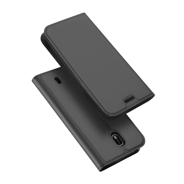 DUX DUCIS Skin Pro Series Flip Leather Stand Phone Case for Nokia 1 - Dark Grey