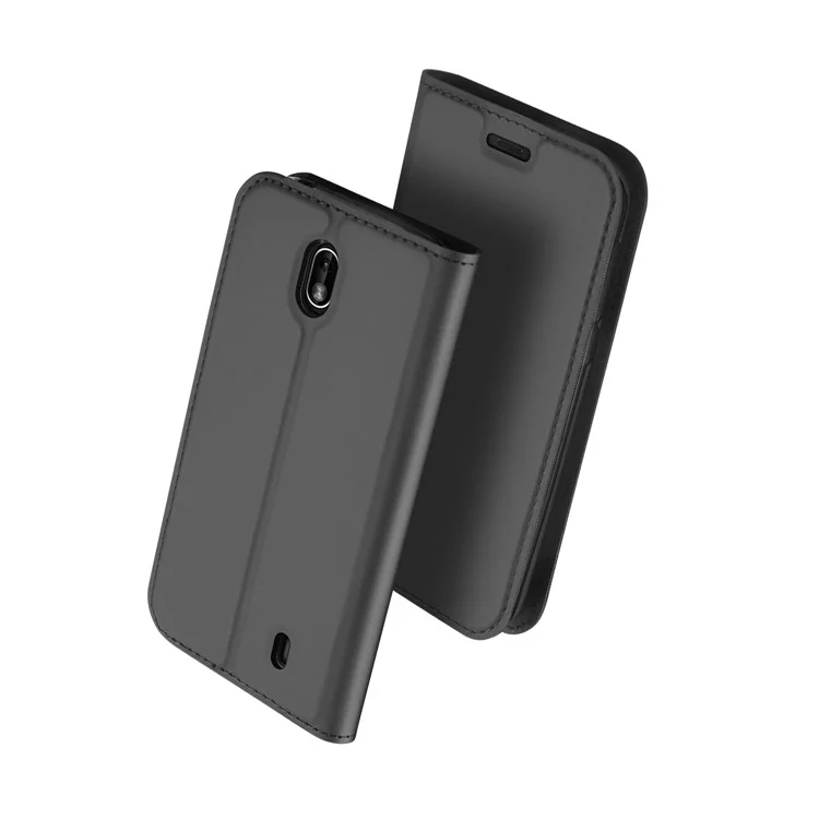 DUX DUCIS Skin Pro Series Flip Leather Stand Phone Case for Nokia 1 - Dark Grey