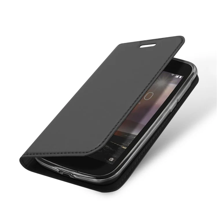 DUX DUCIS Skin Pro Series Flip Leather Stand Phone Case for Nokia 1 - Dark Grey
