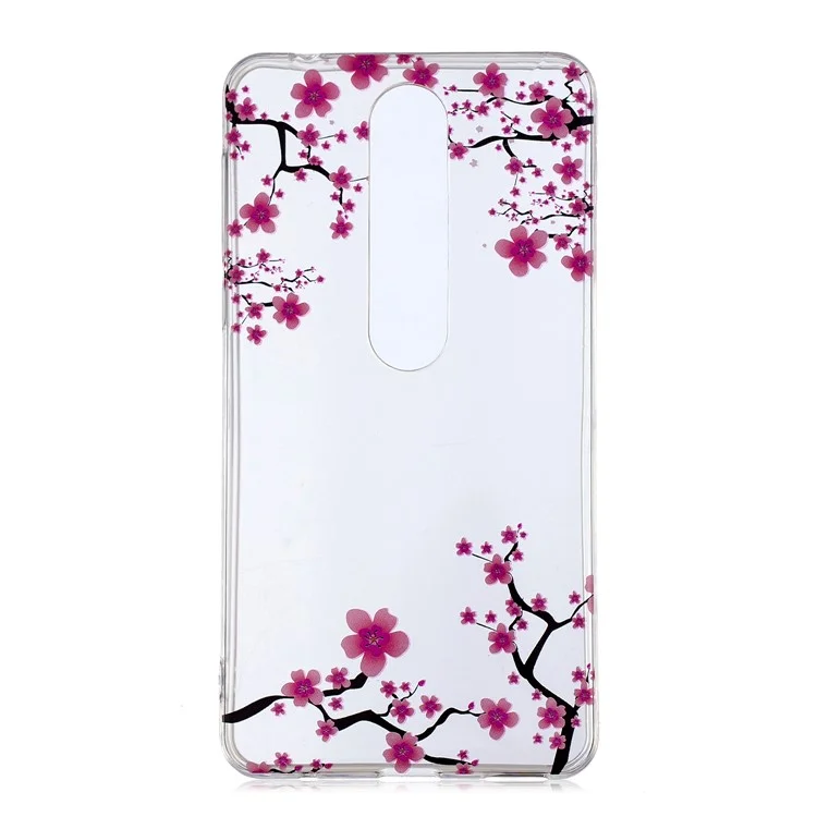 IMD Patterned Soft TPU Shell for Nokia 6.1 (5.5-inch) - Plum Blossom