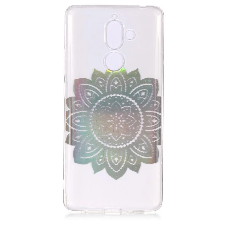 Colorful Laser Carving Patterned TPU Case for Nokia 7 plus - Blossom Flower