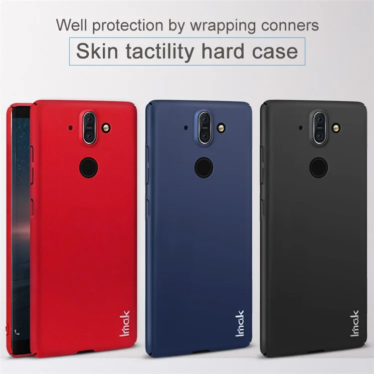 IMAK Jazz Skin Feel Plastic Case + Screen Protector Film for Nokia 9 / 8 Sirocco - Black
