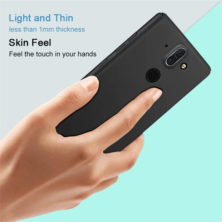 IMAK Jazz Skin Feel Plastic Case + Screen Protector Film for Nokia 9 / 8 Sirocco - Black