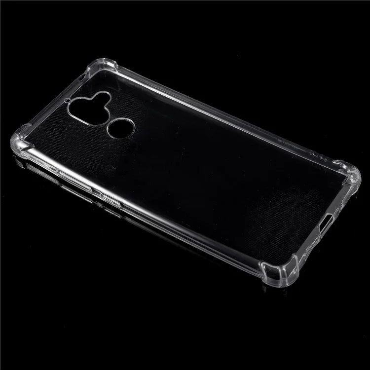 500Pcs/Set Shock Absorption Clear TPU Gel Phone Cases for Nokia 7 plus - Transparent