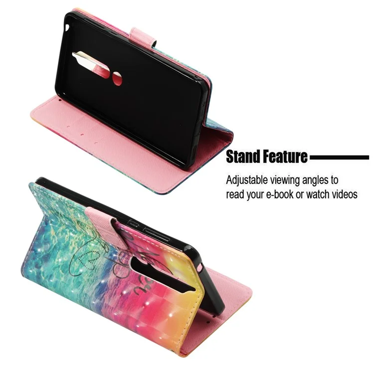 Pattern Printing Leather Wallet Cover for Nokia 6.1 (5.5-inch) - Never Stop Dreaming