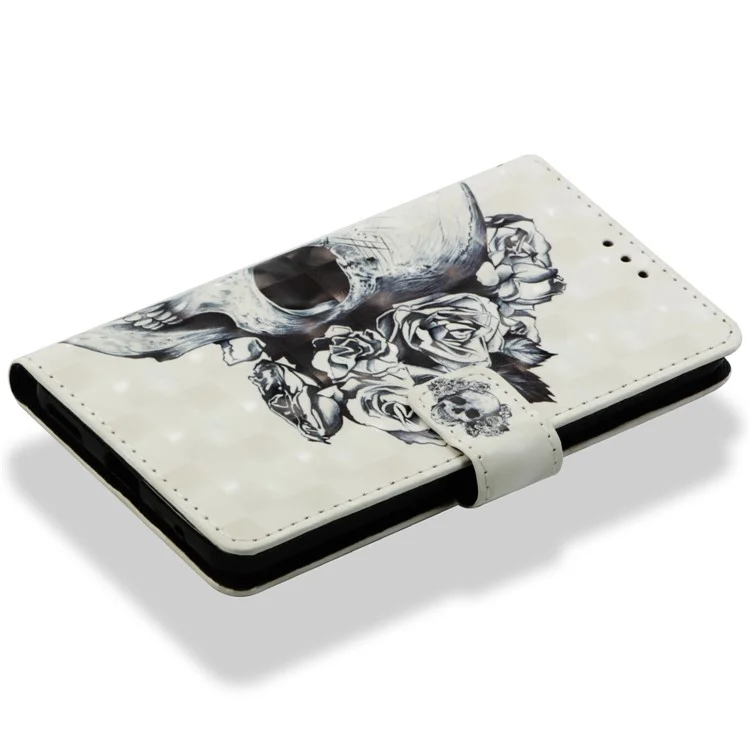 Pattern Printing Leather Wallet Shell Case for Nokia 6.1 (5.5-inch) - Cool Skull