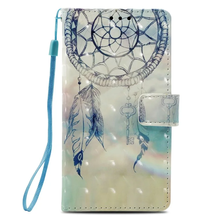 Pattern Printing Stand Leather Wallet Case for Nokia 6.1 (5.5-inch) - Feather Dream Catcher