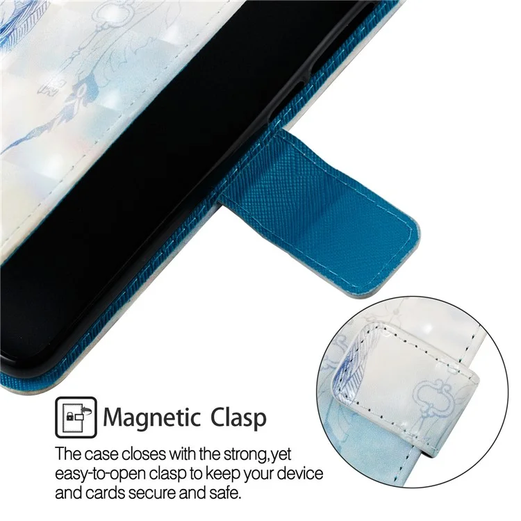 Pattern Printing Stand Leather Wallet Case for Nokia 6.1 (5.5-inch) - Feather Dream Catcher
