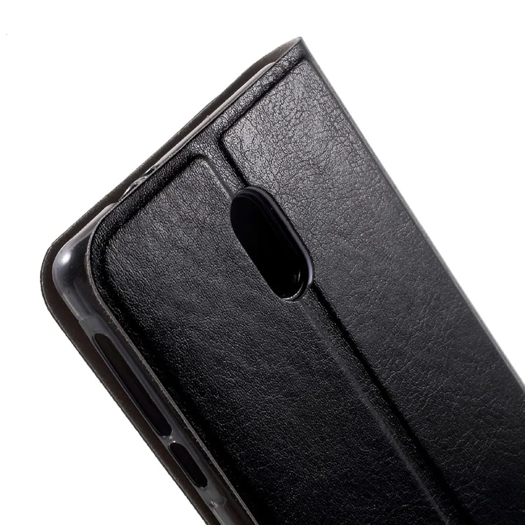 Crazy Horse PU Leather Card Slot Case with Stand for Nokia 3 Built-in Steel Sheet - Black