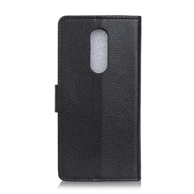 Litchi Texture Wallet Leather Mobile Phone Cover with Stand for Nokia 6.1 Plus / X6 (2018) - Black