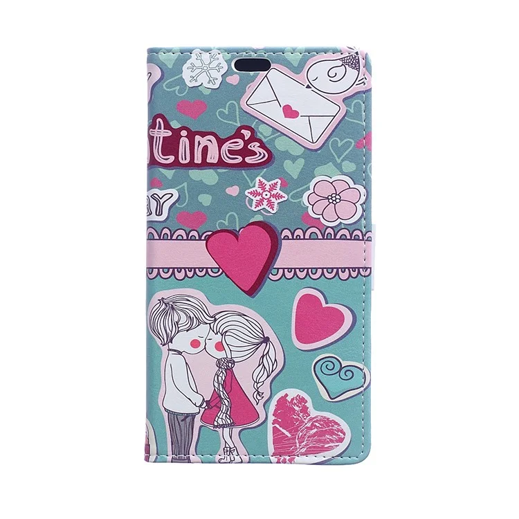 Pattern Printing Wallet Stand Leather Case for Nokia 6.1 Plus / Nokia X6 - Love Elements Pattern
