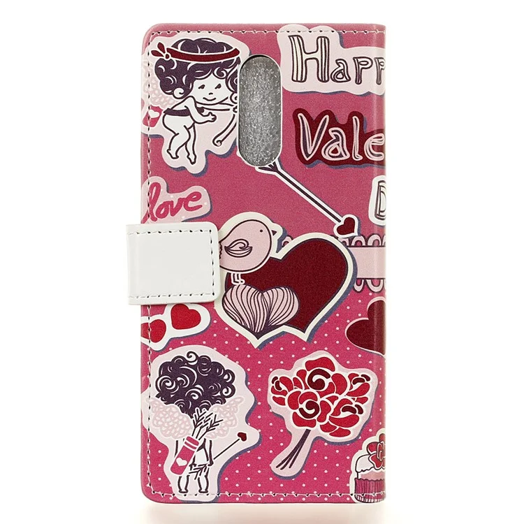 Pattern Printing Wallet Stand Leather Case for Nokia 6.1 Plus / Nokia X6 - Love Elements Pattern