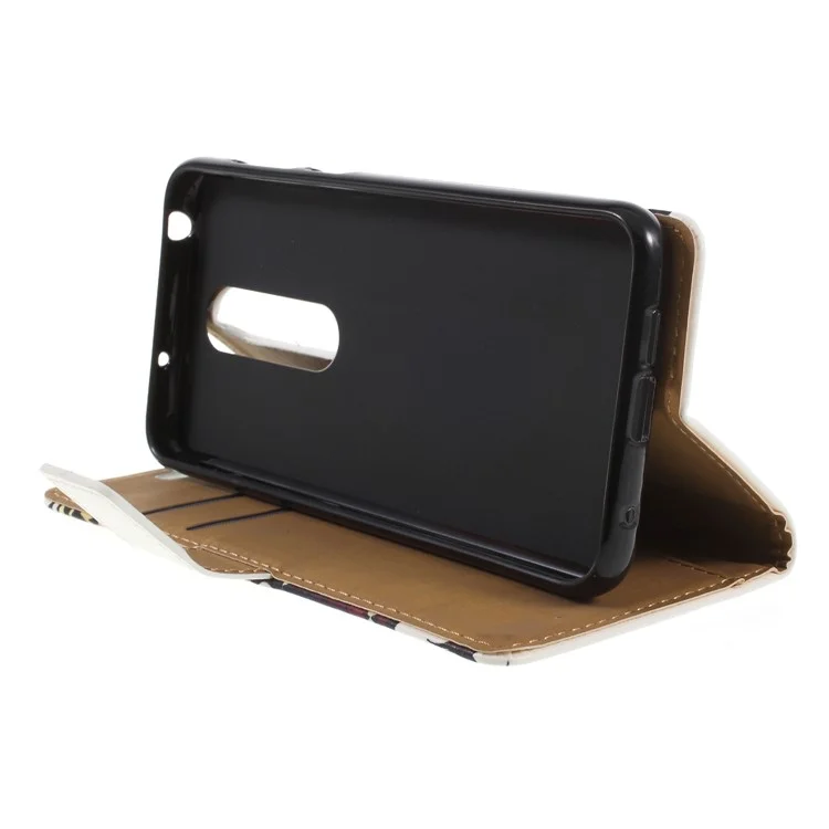 Tiger Pattern - Patterned Printing Magnetic Wallet Leather Stand Cover for Nokia 6.1 Plus / X6