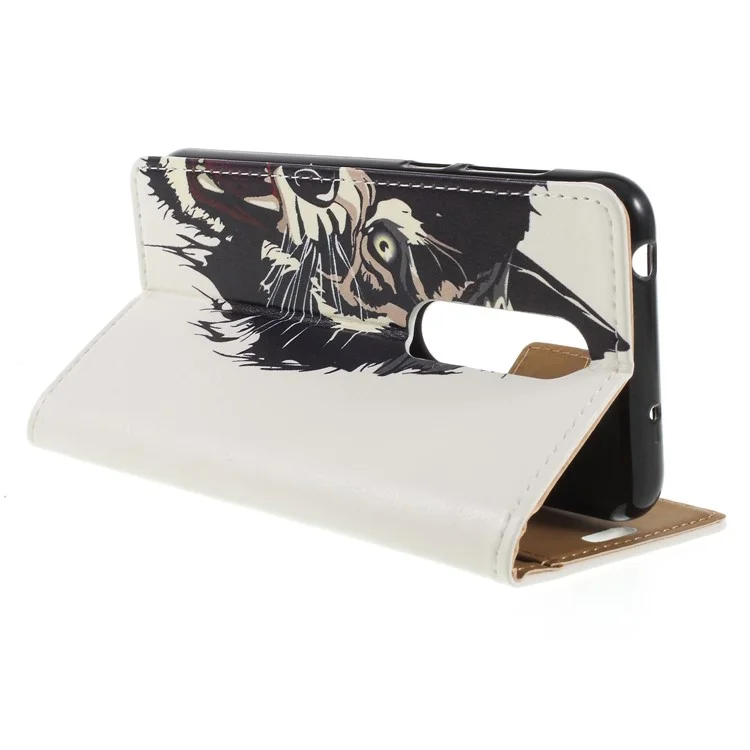 Tiger Pattern - Patterned Printing Magnetic Wallet Leather Stand Cover for Nokia 6.1 Plus / X6
