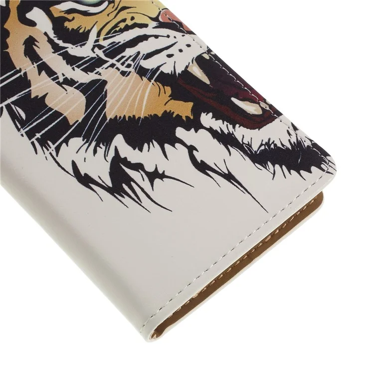 Tiger Pattern - Patterned Printing Magnetic Wallet Leather Stand Cover for Nokia 6.1 Plus / X6