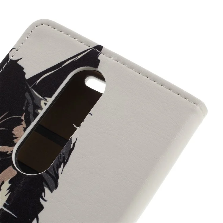 Tiger Pattern - Patterned Printing Magnetic Wallet Leather Stand Cover for Nokia 6.1 Plus / X6