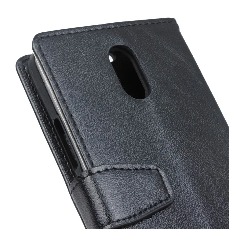 Crazy Horse Leather Wallet Protective Case for Nokia 3 - Black