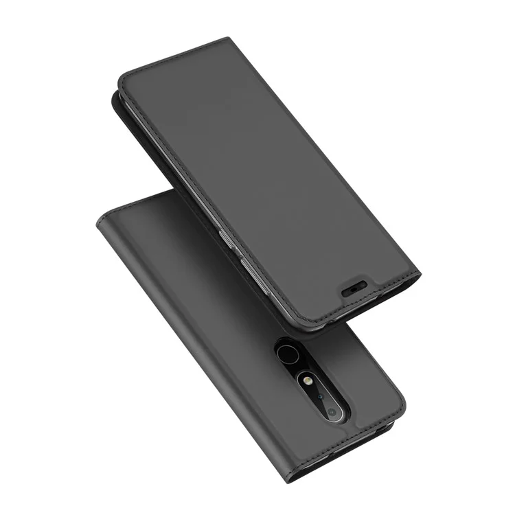 Grey - DUX DUCIS Skin Pro Series Leather Stand Case for Nokia 6.1 Plus / X6