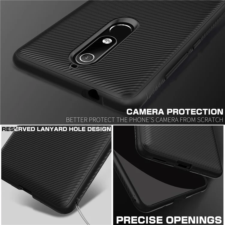 Twill Texture TPU Case for Nokia 5.1 - Black