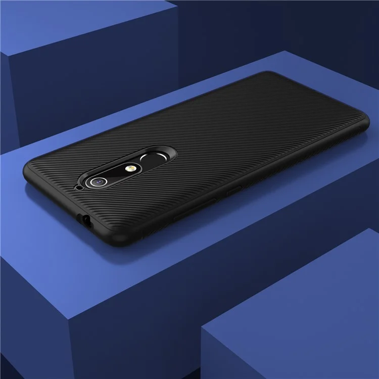 Twill Texture TPU Case for Nokia 5.1 - Black