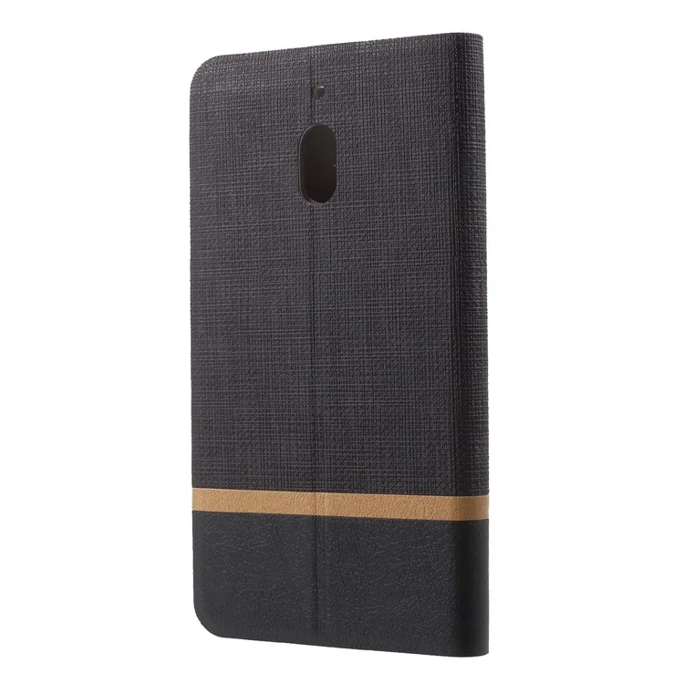 Cross Texture PU Leather Card Holder Phone Casing for Nokia 2.1 - Black