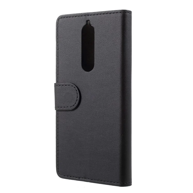 PU Leather Stand Wallet Mobile Phone Shell for Nokia 5.1 - Black