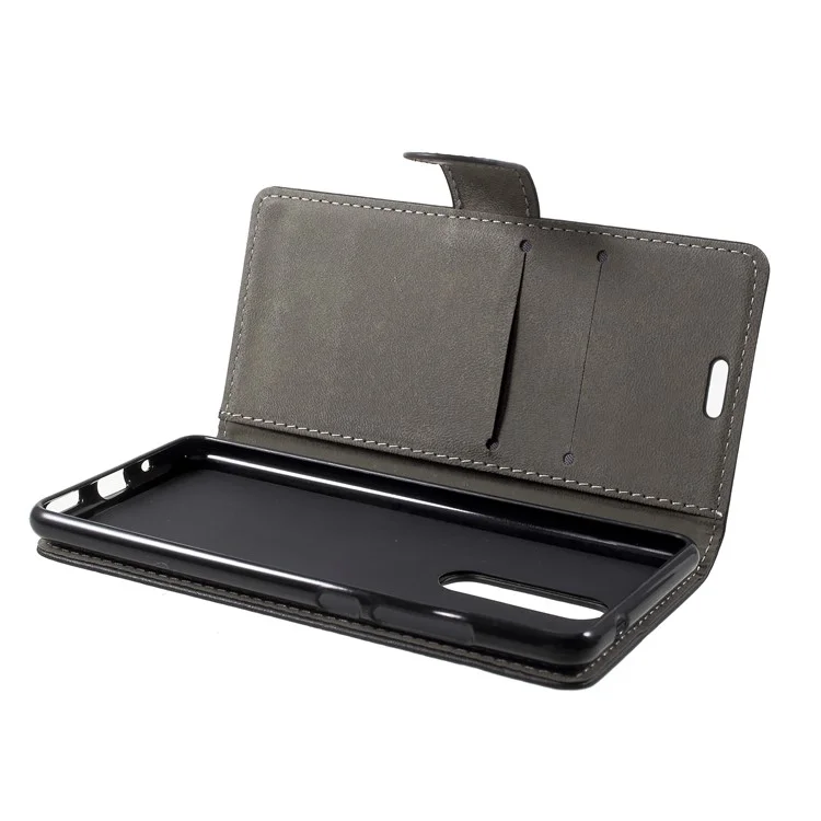 PU Leather Stand Wallet Mobile Phone Shell for Nokia 5.1 - Black