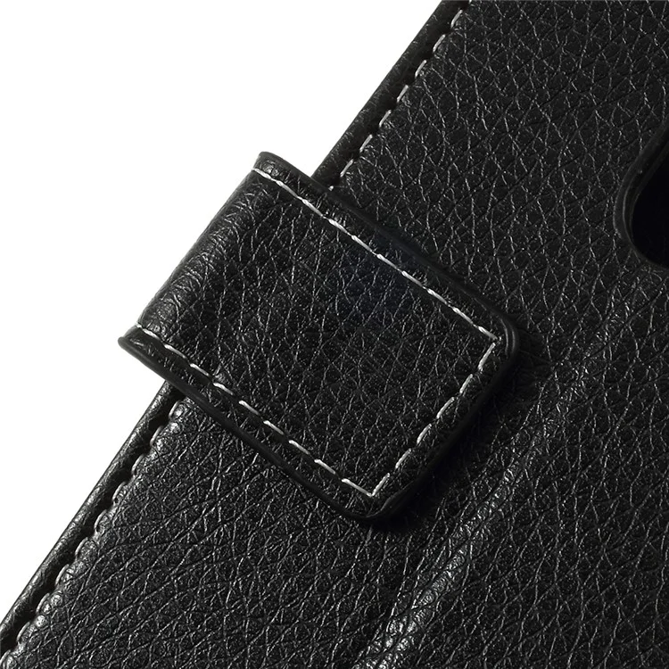 Litchi Skin PU Leather Protection Mobile Phone Shell for Nokia 5.1 - Black