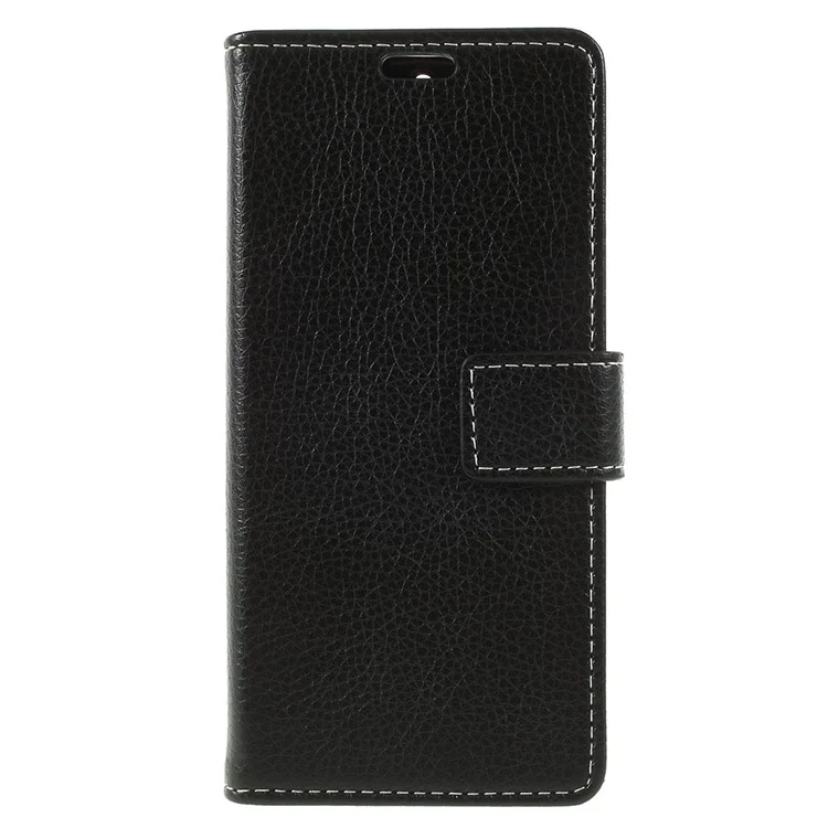 Litchi Skin PU Leather Protection Mobile Phone Shell for Nokia 5.1 - Black