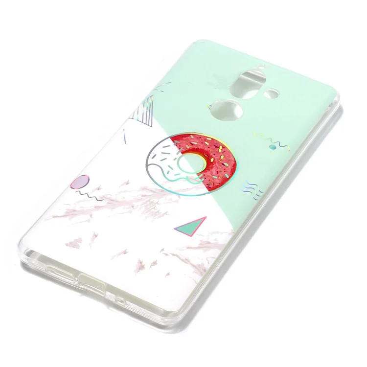 IMD Marble Pattern Plated TPU Back Case for Nokia 7 plus - Green / White