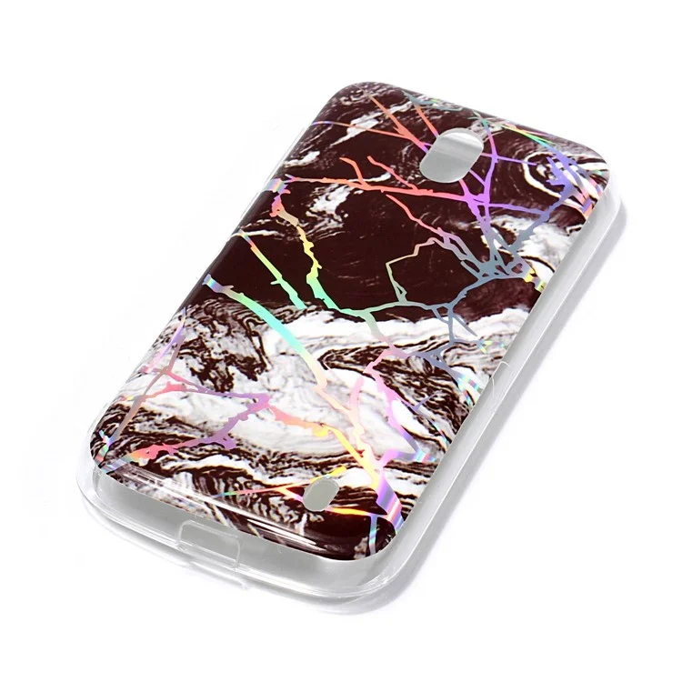 IMD Marble Pattern Plated TPU Back Case for Nokia 1 - Black / White