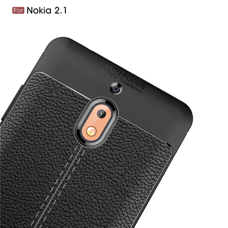 Litchi Skin TPU Protection Case for Nokia 2.1 - Black