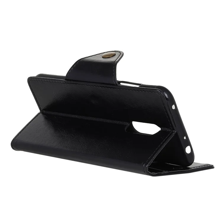 Wallet Leather Stand Case for Nokia 5.1 Plus - Black