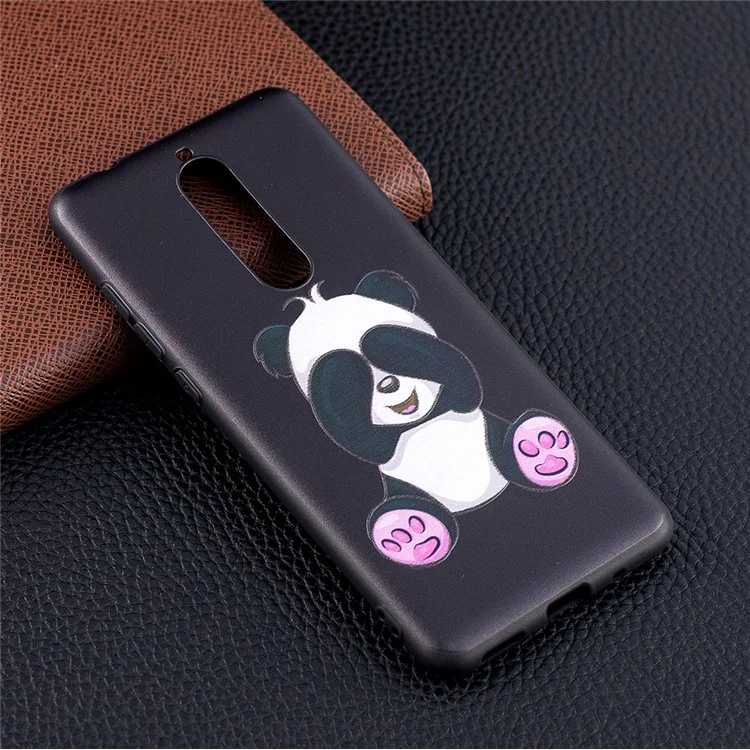 Embossment Patterned TPU Cover Case for Nokia 5.1 - Lovely Panda