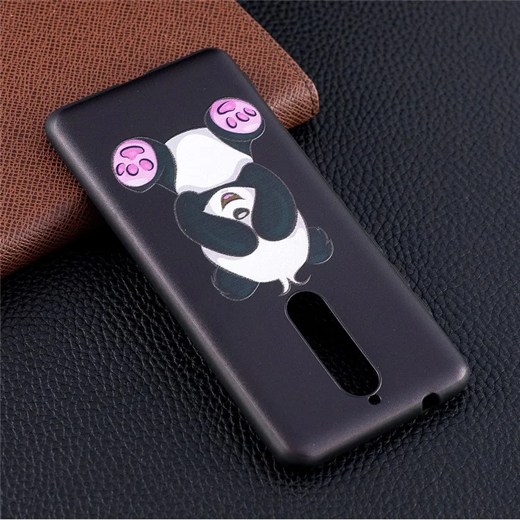 Embossment Patterned TPU Cover Case for Nokia 5.1 - Lovely Panda