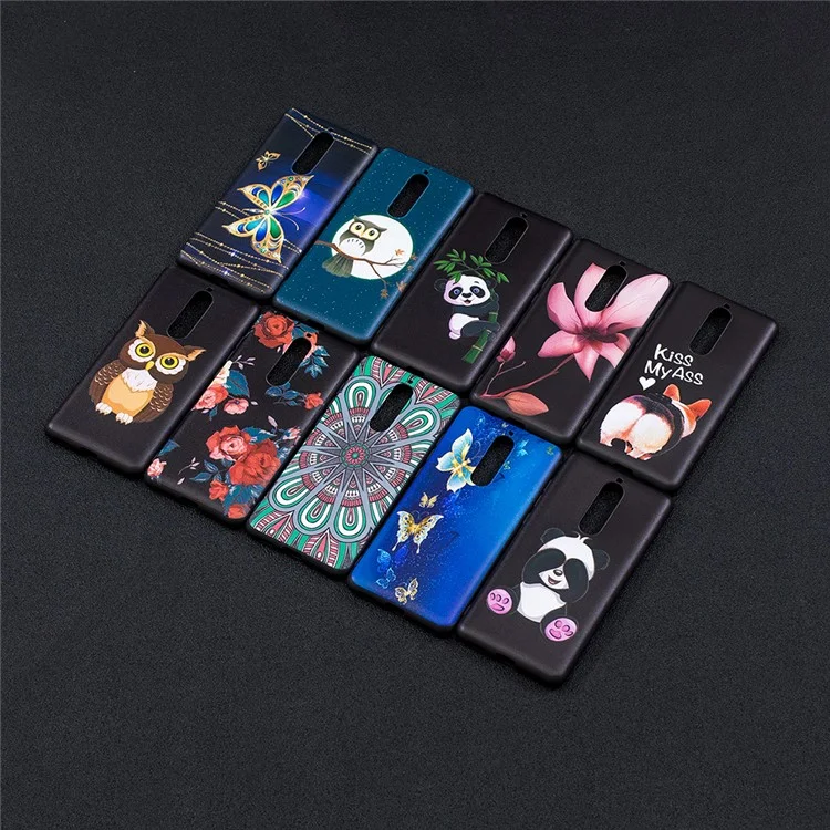 Embossment Patterned TPU Cover Case for Nokia 5.1 - Lovely Panda