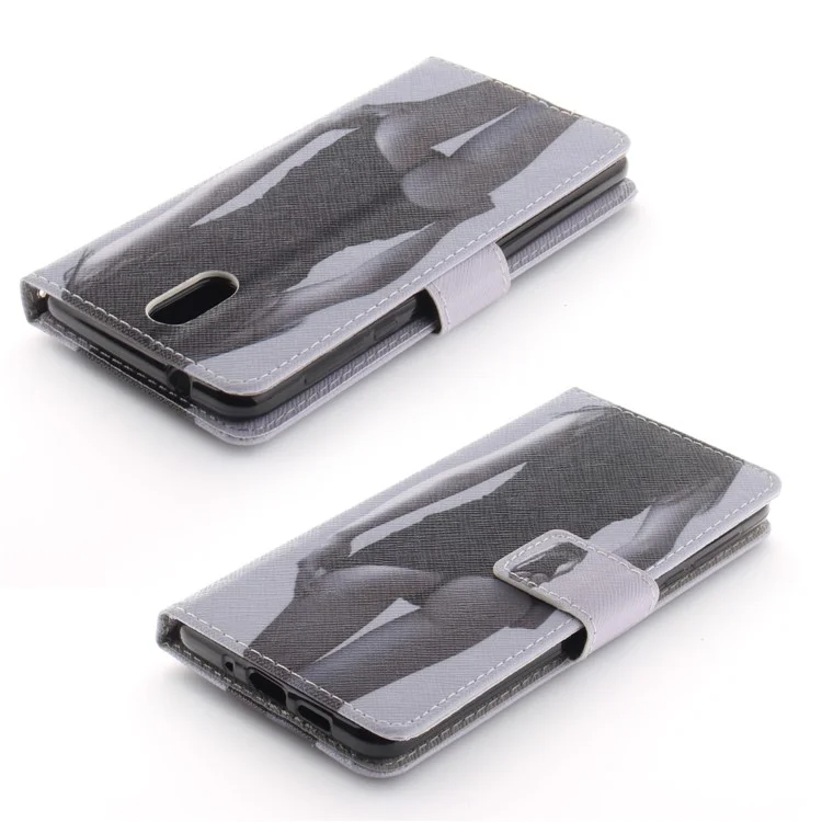 Pattern Printing Wallet Leather Stand Case for Nokia 3.1 - Beauty Pattern