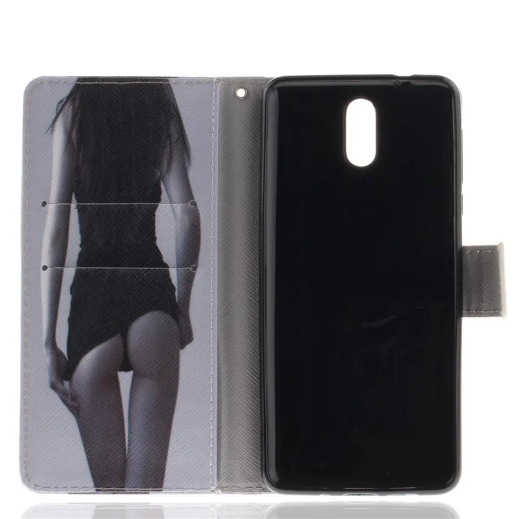 Pattern Printing Wallet Leather Stand Case for Nokia 3.1 - Beauty Pattern