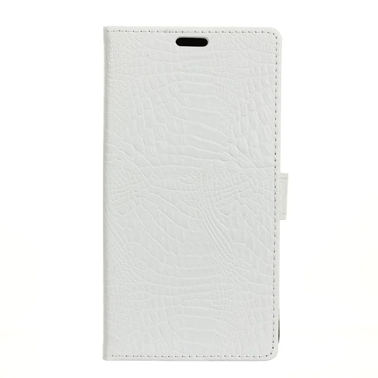 Crocodile Grain PU Leather Card Holder Mobile Phone Case for Nokia 5 - White