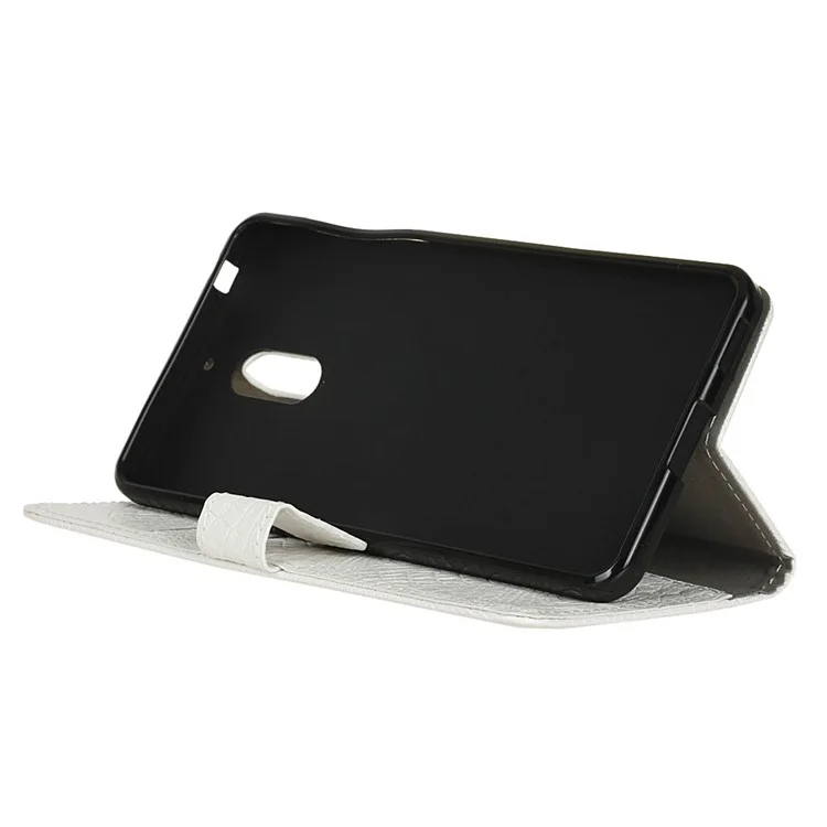 Crocodile Grain PU Leather Card Holder Mobile Phone Case for Nokia 5 - White