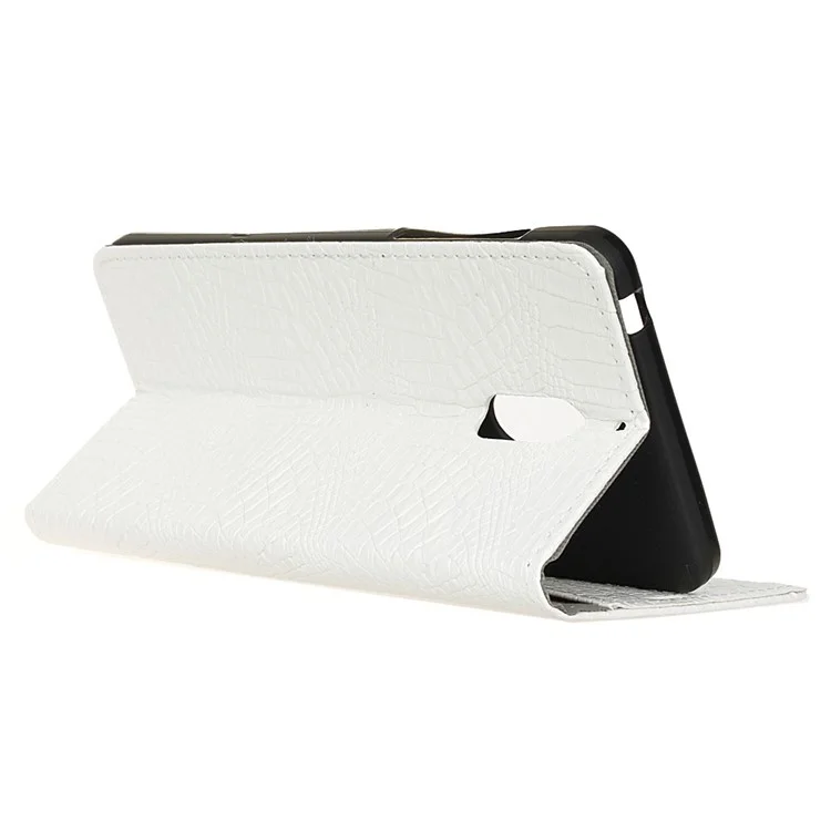 Crocodile Grain PU Leather Card Holder Mobile Phone Case for Nokia 5 - White