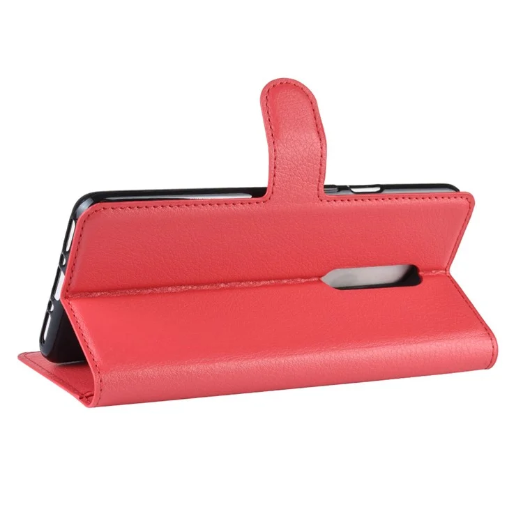 Litchi Texture Wallet Stand in Pelle Custodia Per Cellulare Per OnePlus 7 Pro - Rosso